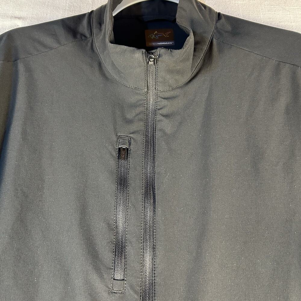 Greg Norman Golf Jacket Mens Large Full Zip Performance Shark Black Mock Collar - Picture 5 of 9
